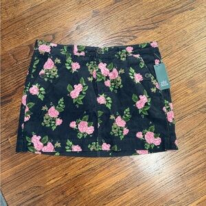 Wild Fable corduroy Black floral Skirt